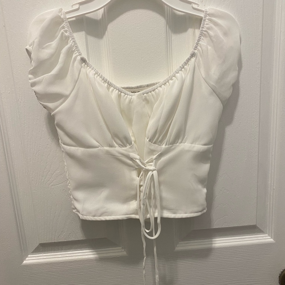 Steps New York White Laced Corset Top, Size Small